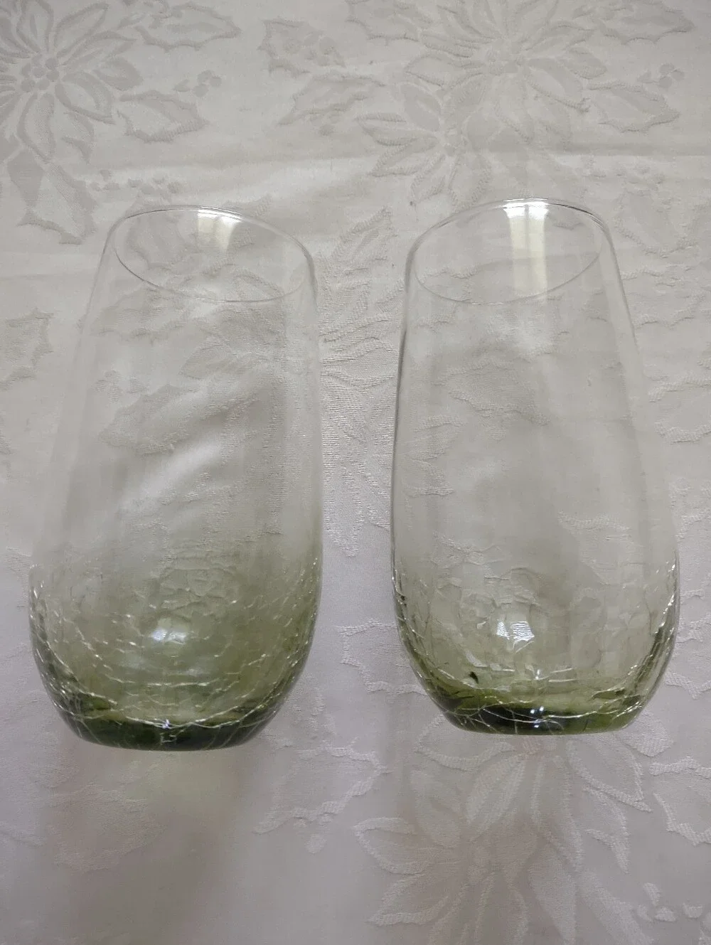 Olive Green Crackle Tall Flat Tumbler Glasses Pier 1